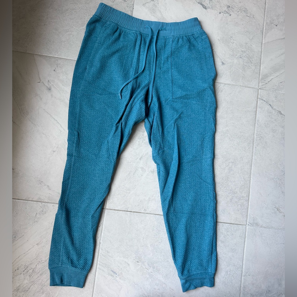 Lululemon textured double knit cotton joggers men’s size medium teal